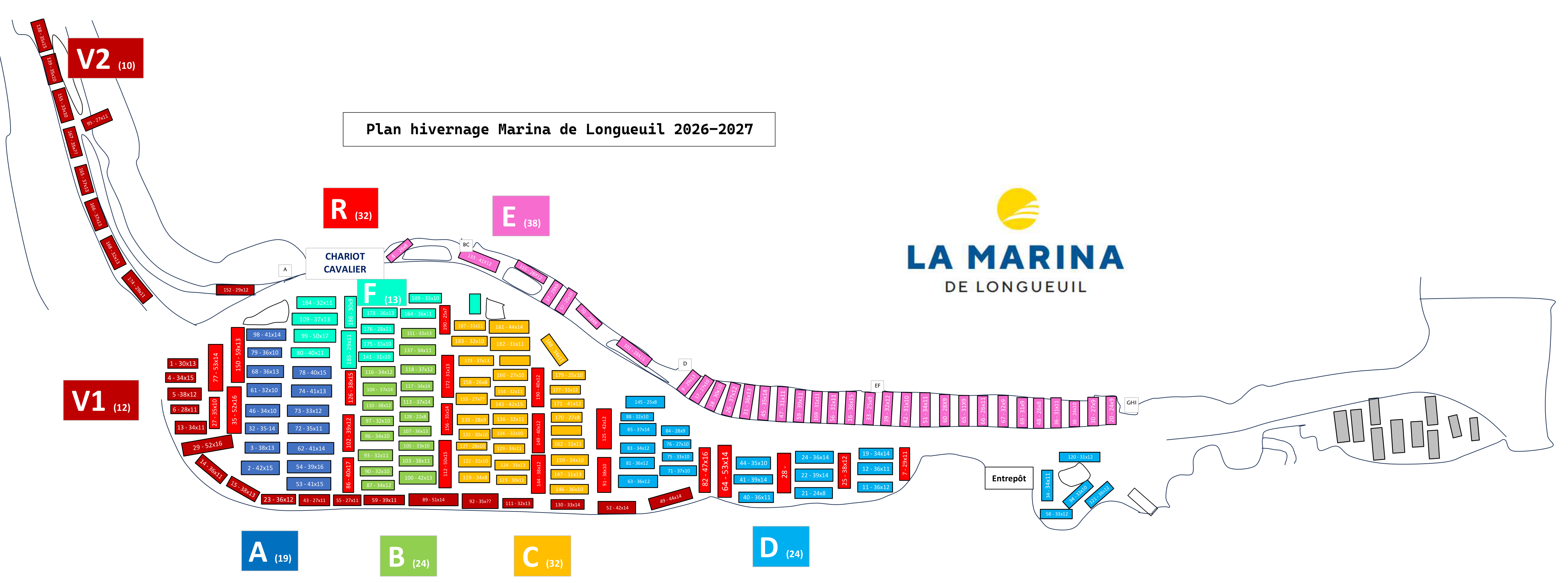 Plan officiel d'hivernage 2026-2027 de la Marina de Longueuil